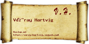 Váray Hartvig névjegykártya